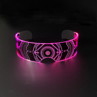 Lunettes LED futuristes lumineuses avec piles bouton remplaçables, lunettes de fête LED à longue autonomie