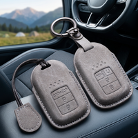 Housse de protection en cuir de haute qualité pour clé de voiture, compatible avec Civic, CRV, XRV, Accord, City, Vezel, Jazz, avec boucle de fixation