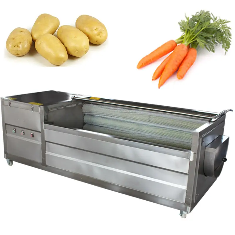 Lavadora automática para lavar y pelar patatas, zanahorias, cebolla y verduras