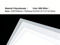 Panneau diffuseur blanc laiteux, éclairage LED uniforme, plaque en polycarbonate 1,0-2,0 mm, 1220x2440 mm, découpe sur mesure, moulage, UGR <19, RoHS, REACH