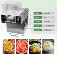 DAWNTECH Vierkleuren Sneeuw IJs Vlokkenmachine voor Bingsu Catering RVS Energiezuinig Certificaat Fruit & Melk Geschikt