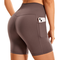 Shorts de sport et de yoga pour femmes, taille haute, effet push-up, multicolores, avec poches latérales pour téléphone, personnalisables OEM/ODM, vente en gros