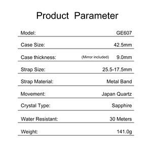 Montre sport à quartz de luxe OEM/ODM avec garantie de qualité, boîtier en acier inoxydable étanche, cadran en cristal saphir et bouton poussoir - Product Image 4