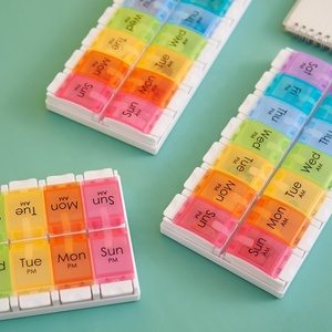 Organizador de Pastillas Semanal de Plástico sin BPA, 2 Tomas Diarias, Diseño AM/PM para 7 Días, Contenedor de Medicamentos Fácil de Usar - Product Image 6
