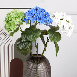 Rubberized Hydrangea Artificial <b>Flowers</b> <b>Single</b> Stem High Simulation Silk <b>Flower</b> For Home Decor Wedding Photography Props - Product Image 1