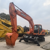 Excavatrice à roues DH210W-7 Doosan d'occasion de marque coréenne en bon état pelle à pneus d'occasion DOOSAN 210 prête pour le travail