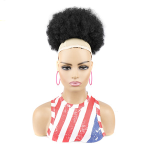 <span class=keywords><strong>Chignon</strong></span> africain moelleux à cordon avec perruque d'extension courte bouclée <span class=keywords><strong>africaine</strong></span> - Product Image 5