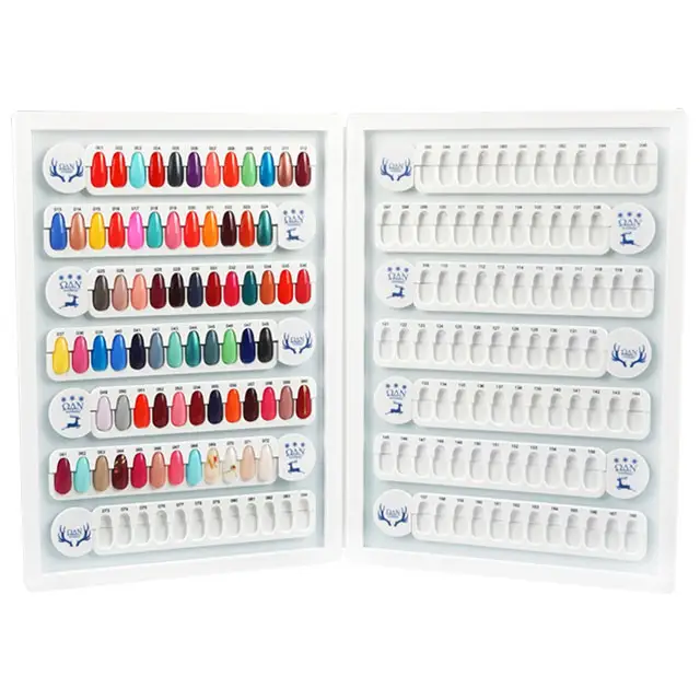 Hot New Arrival 3D Nail Tips Color Chart Display Book para manicura DIY Nail Decoration Gel Polish Acrylic Nail Swatch Practice