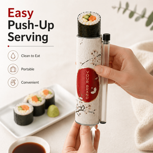 กล่องใส่ซูชิแบบดันขึ้นทรงกระบอก กล่องบรรจุภัณฑ์ซูชิแบบสี่เหลี่ยม กล่องกระดาษทรงกระบอกสำหรับอาหารเกรดอาหาร ขายส่งจำนวนมาก - Product Image 5