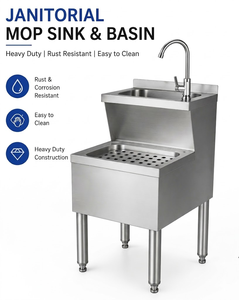 Two-tier <b>Mop</b> Washing Tub, Stainless Steel Double Deck <b>Mop</b> Basin for Restaurant & Catering <b>Cleaning</b> Use - Product Image 2