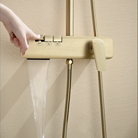 Système de douche 3 voies Maestro Spectrum en laiton poli chromé avec barre coulissante, mitigeur thermostatique pluie/massage/jet