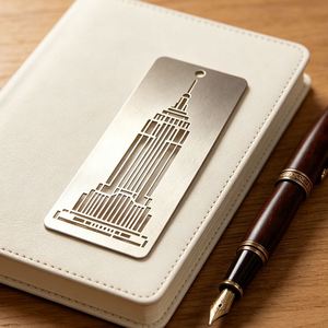 Marcapáginas de Metal de Acero Inoxidable Personalizado, Edificio Empire State, Nueva York, Recuerdo de Viaje de EE. UU. con Grabado Láser - Product Image 1