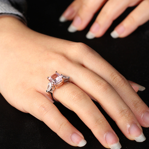 Anillo de Compromiso MaiYi Personalizado en Oro Sólido de 9K, 10K, 14K, 18K, Plata Rosa 925 con <span class=keywords><strong>Morganita</strong></span> y Diamantes - Product Image 5