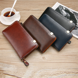 Carteira Masculina Longa de Moda com Múltiplos Cartões e Zíper para Negócios - Product Image 1
