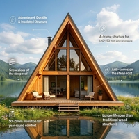 Maison A-Frame Thermique Isolée Pliable, Conteneur Modulaire Moderne pour Climat Froid et Hébergement Hivernal en Montagne, Utilisation Hôtelière