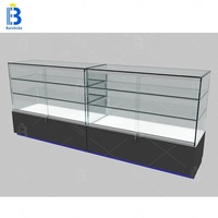 Vitrine de présentation en verre sur mesure avec éclairage LED, durable et étanche, vente directe d'usine pour les magasins de tabac
