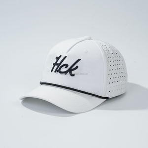 Gorra de Béisbol Personalizada de Alta Calidad con 5 Paneles, Logotipo Bordado en 3D, Perforaciones Cortadas con Láser, Impermeable, para Hombre, Deportiva y a la Moda - Product Image 1