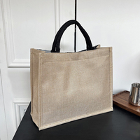 Tas jinjing wanita bordir jute kanvas kapasitas besar baru tas tangan sekolah motif linen mode untuk Universitas