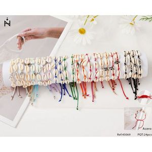 Ensemble de bracelets en coquillages Acero, 24 pièces, colorés, style bohème, unisexe, cadeau, bijoux tendance - Product Image 1