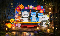 Installations de lanternes LED en soie motif Panda chinois pour Diwali, célébrations de remise des diplômes, zones scéniques, quartiers commerciaux - Couleurs personnalisées