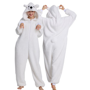 High Quality Unisex Winter <strong>Fleece</strong> Warm Home Wear <strong>Onesie</strong> <strong>Men</strong>/Women <strong>Thick</strong> Soft Cute Animal Pajamas Solid Color Hooded Bear Pyjamas - Product Image 5