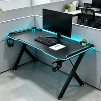 Support de casque et porte-gobelet en métal noir blindé de haute qualité avec deux trous pour câbles, idéal pour bureau de jeu - Vente en gros usine