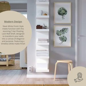 <span class=keywords><strong>Mensola</strong></span> a Muro Fluttuante Personalizzata con Luci LED - Unità di Scaffalatura Moderna Bianca con Telecomando - Montaggio a Parete per <span class=keywords><strong>Soggiorno</strong></span>, <span class=keywords><strong>Mensola</strong></span> a 7 Livelli - Product Image 6