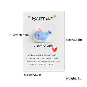 Gettoni da abbraccio tascabile con carta di animali oceanici Mini regali ricordo a lunga distanza arredamento di Comfort promemoria di amicizia con scheda messaggio - Product Image 5