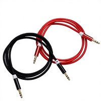 Kabel Audio Konduktor Tembaga Kepang AUX 1M Mobil 3.5mm Male to Male Stereo Headphone Ponsel AU-004-1 Penjualan Langsung Pabrik