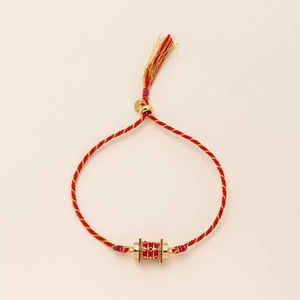 Perhiasan mode pelat emas baja tahan karat 18k tali tenun gelang jimat <span class=keywords><strong>Tarot</strong></span> Chakra Tibet grosir wanita - Product Image 6