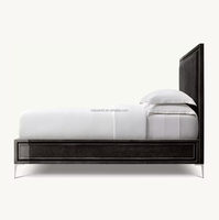 Chambre à coucher classique de luxe américaine Sassanid OEM lit panneau en cuir Benoit