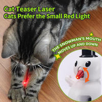 Mainan Kucing Lucu Manusia Salju Plastik Pintar Teleskopik Laser Tali Pegas Rebound Teaser Interaktif Otomatis Yo-Yo Hewan Peliharaan