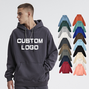 Sudadera con Capucha Oversize de Forro Polar Grueso para Hombre, Estampado DTG Personalizado, Estilo Hip-hop Urbano, Color Negro, de Invierno - Product Image 1