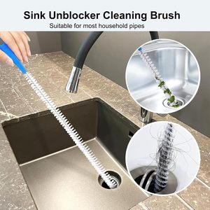 Spazzola Flessibile Personalizzata 45cm per Scarichi, Rimuovi Ostruzioni, Setole in PP, Filo Zincato, Manico in Plastica, Strumento per Sbloccare Fognature e Capelli nel Lavandino - Product Image 2