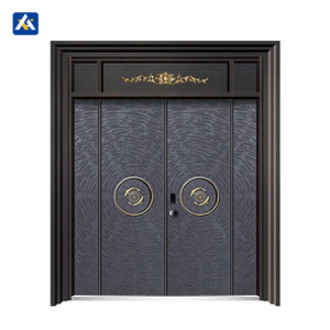 עיצוב יוקרה מותאם אישית דלתות הבית מתכתי שיורית הוריקן דלתות כניסה חיצונית אלומיניום - Product Image 2