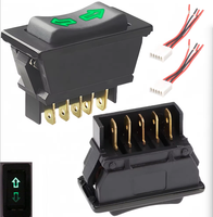 Interrupteur de lève-vitre 12V/24V 20A 5 broches avec faisceau de câblage, interrupteur de lève-vitre électrique pour voiture avec LED verte et flèche pour vitre de voiture