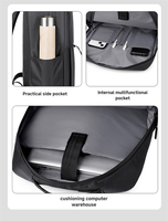 Sac à dos pour ordinateur portable Oxford imperméable avec logo personnalisé, port de charge USB, sac à dos de voyage pour étudiants, professionnels et collégiens, en polyester