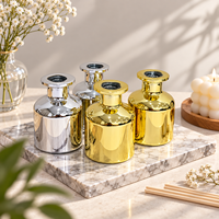 Bouteille diffuseur de parfum en verre bleu 120ml 250ml, récipient diffuseur à bâtonnets, huile essentielle, décoration d'intérieur, vente en gros
