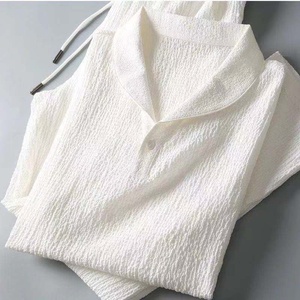 Costume personnalisé à manches courtes pour hommes, costume fin à manches courtes pour hommes, ensemble deux pièces ample à manches moyennes pour l'été, grande taille - Product Image 5