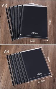 <span class=keywords><strong>A3</strong></span>/A4 brillant 11 trous Transparent <span class=keywords><strong>feuilles</strong></span> mobiles sac de lime en plastique épaissi bureau fichier Protection couverture - Product Image 6