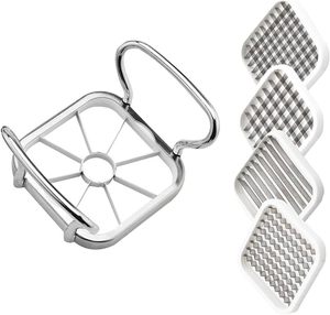 5 in 1 <b>Multifunction</b> Stainless Steel Potato Fruit <b>Cutter</b> Chipper Chopper Maker French Fry Tool - Product Image 1
