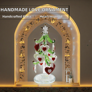 Handmade Glass Christmas Tree Figurine Lampwork Love Ornament Desk <b>Decoration</b> for <b>Valentine's</b> Day Home Decor - Product Image 2