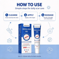Gel cicatrisant médical efficace 20G à base d'extraits végétaux, soin doux pour la peau, améliore les cicatrices chirurgicales et de brûlures, répare la peau, prêt à être expédié