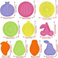 Emporte-pièces 3D gaufrés pour fruits, sans BPA, pour la pâtisserie DIY : grenade, avocat, pastèque, citron, cerise