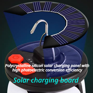 Многофункциональный солнечный кемпинговый фонарь, портативный складной светодиодный фонарь с зарядкой для телефона и регулируемой яркостью для использования на открытом воздухе - Product Image 4