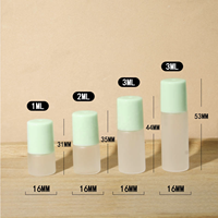 Mini flacons roll-on en verre dépoli transparent de 1 ml, 2 ml, 3 ml pour huiles essentielles, avec bille en PP mat, rechargeables, avec bouchon à vis, pour soins de la peau