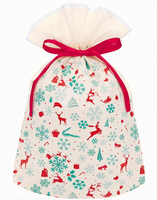 Sac cadeau de Noël avec cordon de serrage, écologique, en PP non tissé, avec ruban, pour emballer des cadeaux, des jouets, des bouteilles, des boîtes, des cosmétiques