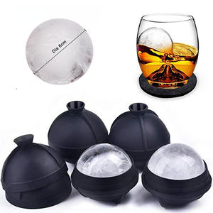 Venta al por mayor DD1139 - Molde grande de silicona para cubitos de hielo redondos con embudo incorporado para whisky y cócteles, 6 cm, para hacer esferas y bolas de hielo - Product Image 2
