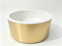 Bac à glace rond en acier inoxydable 304 durable, directement de l'usine, avec revêtement intérieur en porcelaine blanche émaillée, pour hôtels, villas, spas