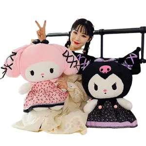 Linda juguetes de anime de peluche personalizados con faldas Kuromi My Melody muñeco de peluche